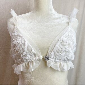 Only Hearts NYC Helena Stuart Tulle Petal Lace Bralette L